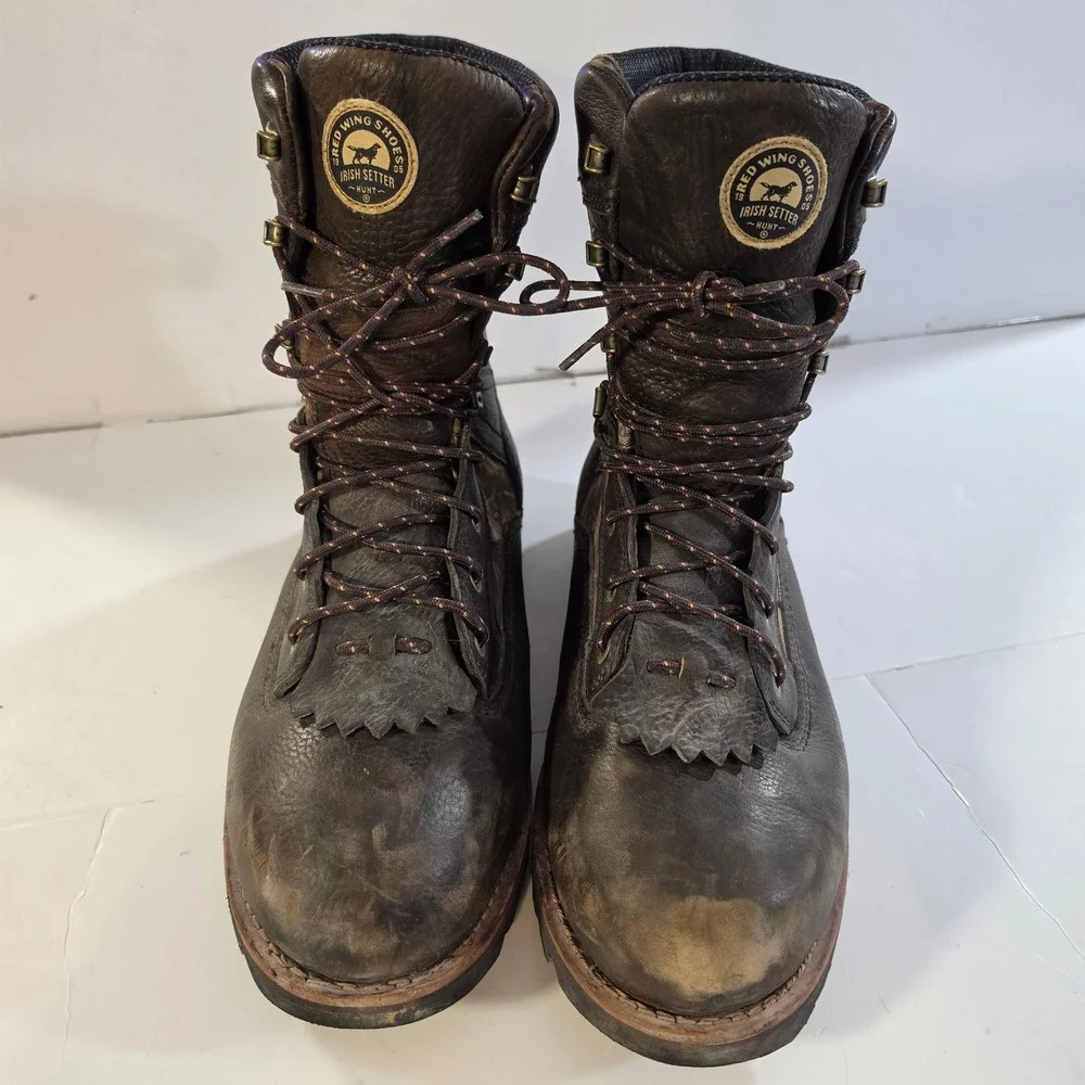 Red Wing Irish Setter Hunt Boots Mens 13 E2 Brown Leather Camo Waterproof 885